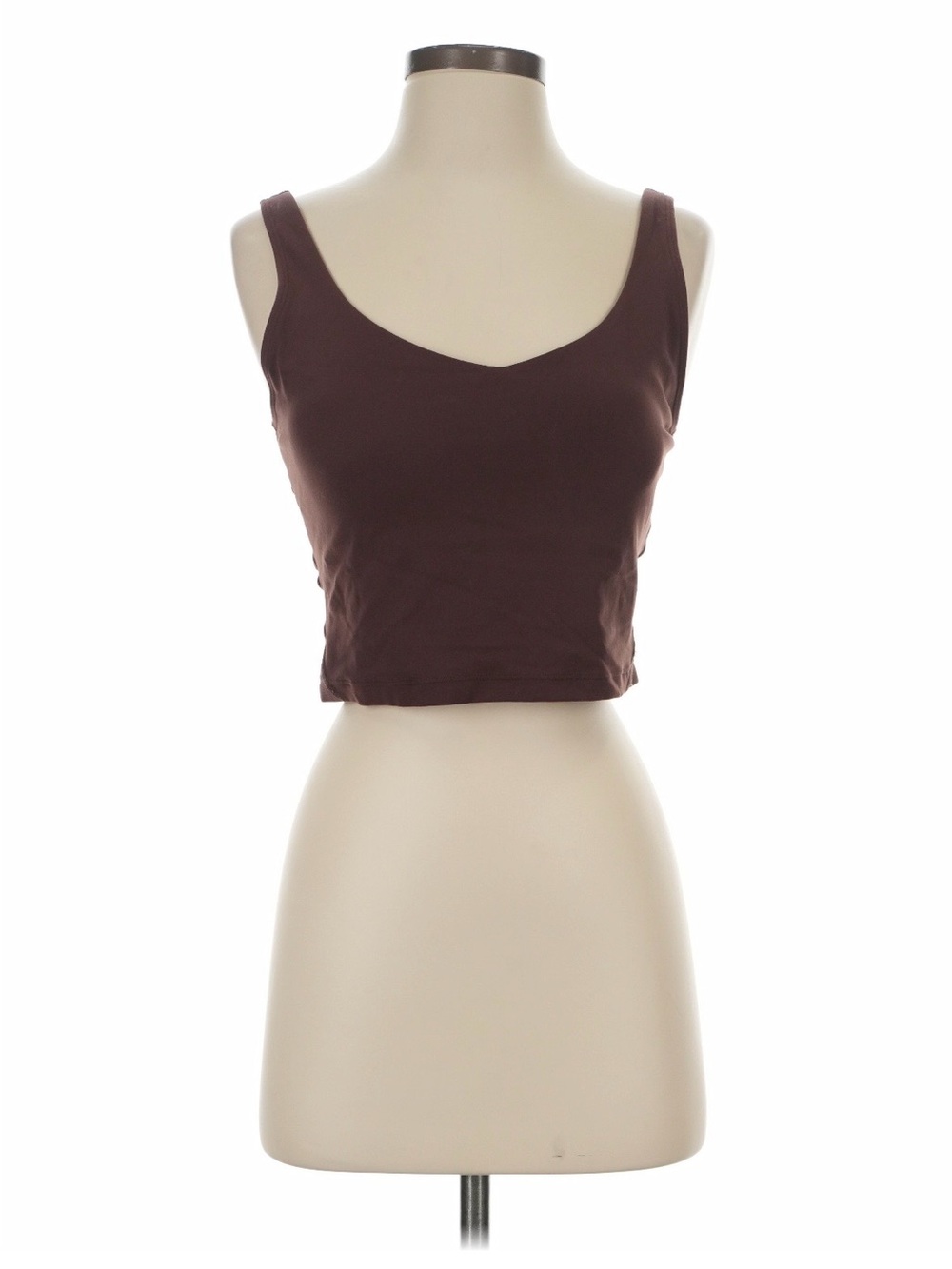 CRZ YOGA Taupe Brown Scoop Neck Cropped Tank
